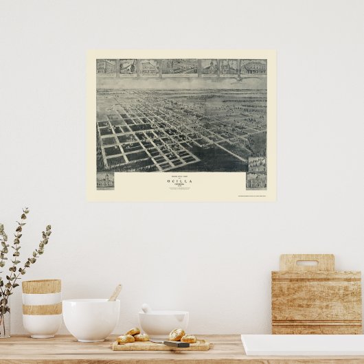 Poster Ocilla, GA Panoramic Map - 1908 (Cuisine)