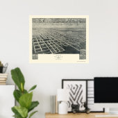 Poster Ocilla, GA Panoramic Map - 1908 (Bureau à domicile)