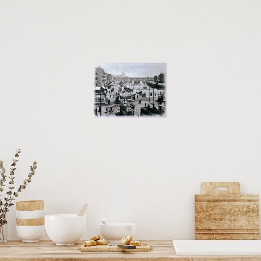 Poster O'Connell Bridge et la rivière Liffey, Dublin (Cuisine)