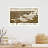 Poster Oconomowoc, WI Carte Panoramique - 1885 (Cuisine)