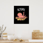 Poster Octo-pie Funny Octopus Pie Pun Pie Dark BG (Cuisine)