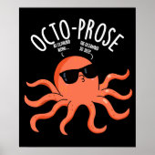 Poster Octo-prose Funny Octopus Pun Dark BG (Devant)