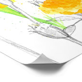 Poster October Birth Flower Language of Flowers Marigold (Coin)