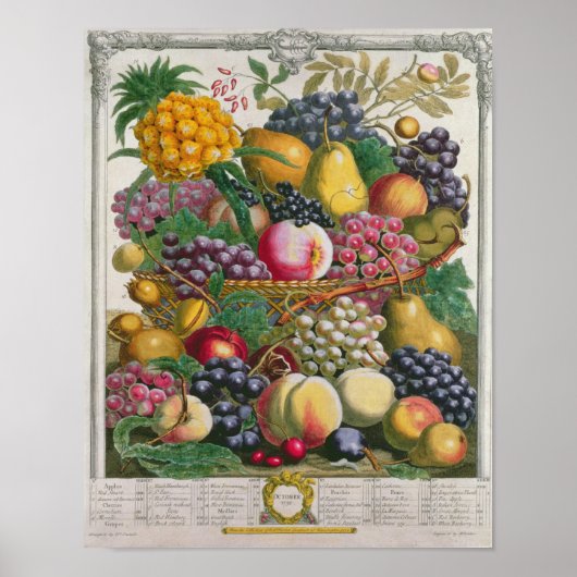 Poster Octobre, à partir de "Douze mois de fruits" (Devant)