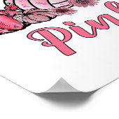 Poster Octobre Nous Portons Volleyball rose Cancer du sei (Coin)