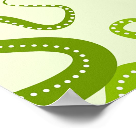 Poster Octopes Vertes Avec Fleurs (Coin)