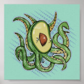 Poster Octopus Avocado (Devant)