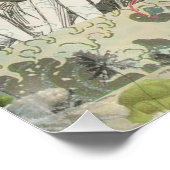 Poster Octopus Beach Antique Côte Steampunk (Coin)