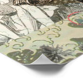 Poster Octopus Beach Antique Côte Steampunk (Coin)