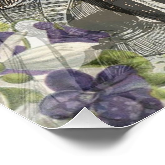 Poster Octopus Beach Antique Côte Steampunk (Coin)