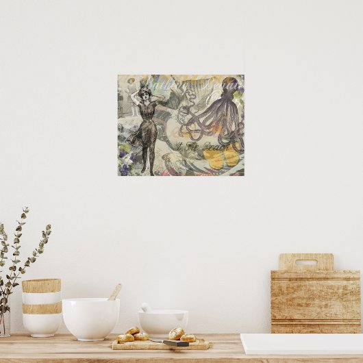 Poster Octopus Beach Vacation (Cuisine)