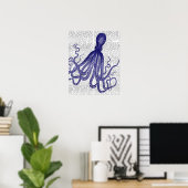 Poster Octopus bleu (Bureau à domicile)