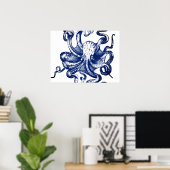 Poster Octopus bleu (Bureau à domicile)
