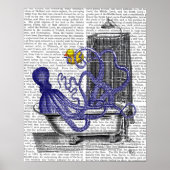 Poster Octopus dans le bain (Devant)