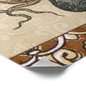 Poster Octopus Kraken Illustration Vintage (Coin)