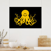 Poster Octopus / Kraken Jaune (Cuisine)