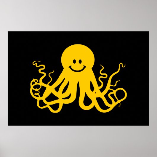 Poster Octopus / Kraken Jaune (Devant)