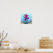 Poster Octopus Monter un monocycle (Cuisine)