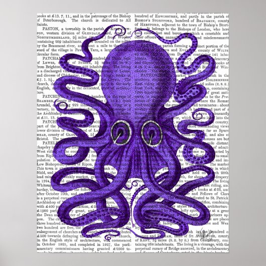 Poster Octopus pourpre (Devant)