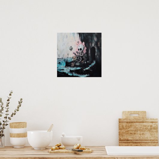 Poster Octopus Skull Tarot Witchy AI Art Matte Value (Cuisine)