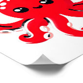 Poster Octopus With Heart Lloons Adorable Valentines Day  (Coin)