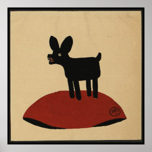 Poster Odd Funny Look Dog - Colorful Book Illustration