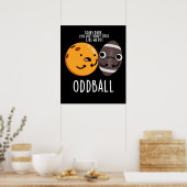 Poster Oddball drôle jeu de football BG foncé (Cuisine)