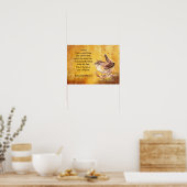 Poster Ode to Spring Poem with Brown Bird Wren (Cuisine)
