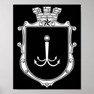 Poster Odesa Odessa Armoiries Drapeau de l'Ukraine Ukr