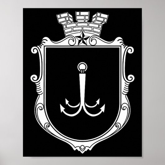 Poster Odesa Odessa Blason Ukraine Drapeau Ukr  (Devant)