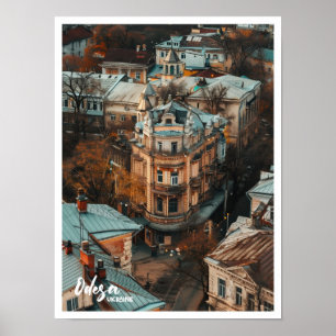 Poster Odesa Ukraine Art Voyage célèbre place