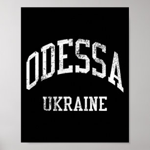 Poster Odessa Ukraine Rétro Années 70 Style Sport Univers