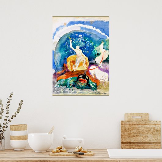 Poster Odilon Redon - Apollo chevauchant un monstre vert (Cuisine)