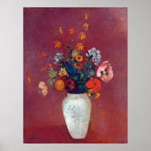Poster Odilon Redon Bouquet dans un vase chinois