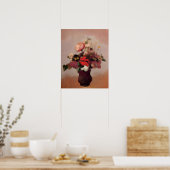 Poster Odilon Redon - Fleurs dans un vase marron, (Cuisine)