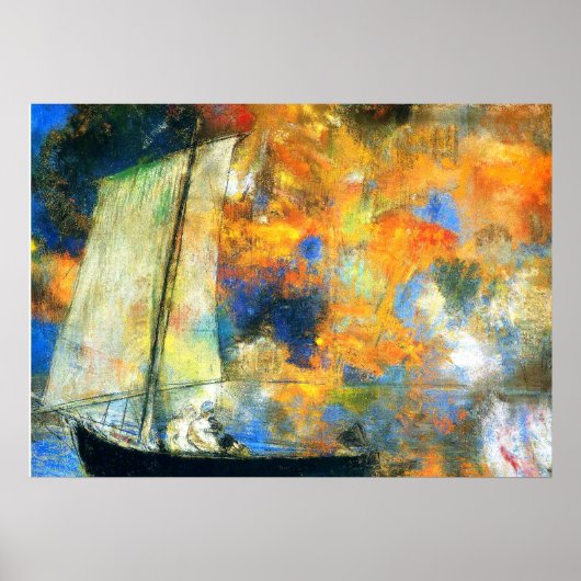 Poster Odilon Redon - Nuages de fleurs (Devant)