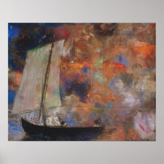 Poster Odilon Redon, Nuages de fleurs, Peinture