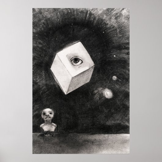 Poster Odilon Redon, The cube, 1880  (Devant)