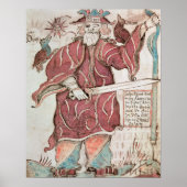 Poster Odin, avec ses deux corbeaux, Hugin et Munin (Devant)