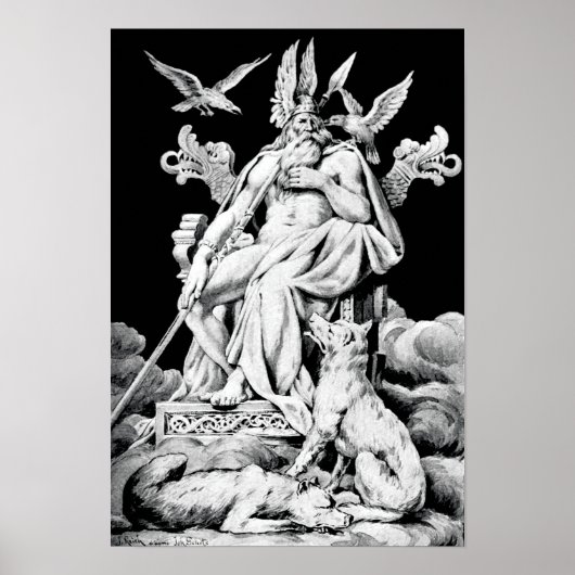 Poster Odin, mythologie normande Dieu, illustration vinta (Devant)
