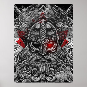 Poster Odin ravens épées Viking Mythologie drapeau du Can