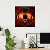 Poster Oeil Abstrait du coeur du feu (Bureau à domicile)