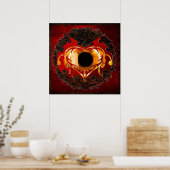 Poster Oeil Abstrait du coeur du feu (Cuisine)