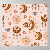 Poster Oeil céleste, lune, motif du soleil. (Devant)
