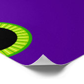 Poster Oeil de monstre vert et violet amusant (Coin)