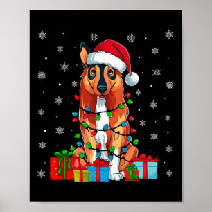 Poster Oeil de Noël moche Santa Hat Norvégien Elkhound Ch