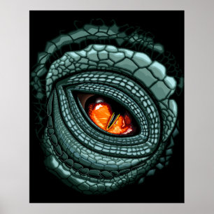 Poster Œil de prédateur reptile primal