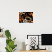Poster Œil de Tigre Doré Gros Plan Faune  (Bureau à domicile)