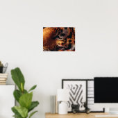 Poster Œil de Tigre Doré Gros Plan Faune (Bureau à domicile)