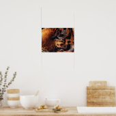 Poster Œil de Tigre Doré Gros Plan Faune (Cuisine)